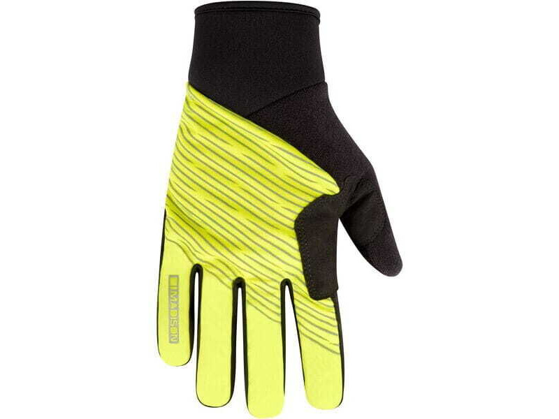 MADISON Clothing Stellar Reflective Windproof Thermal gloves, black / hi-viz yellow click to zoom image