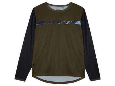 MADISON Clothing Flux men's long sleeve jersey - dark olive / black