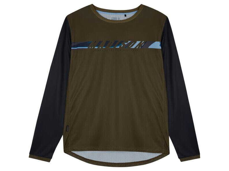 MADISON Clothing Flux men's long sleeve jersey - dark olive / black click to zoom image