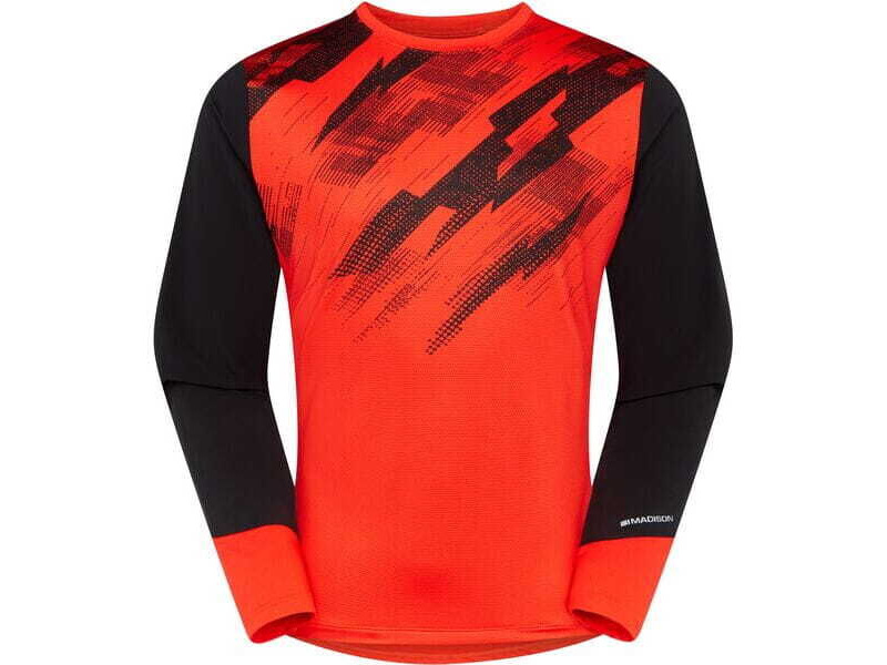 MADISON Clothing Flux Men's Long Sleeve Trail Jersey , magma red / black click to zoom image