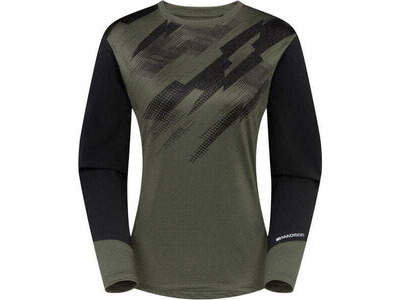 MADISON Clothing Flux Women's Long Sleeve Trail Jersey, midnight green / black