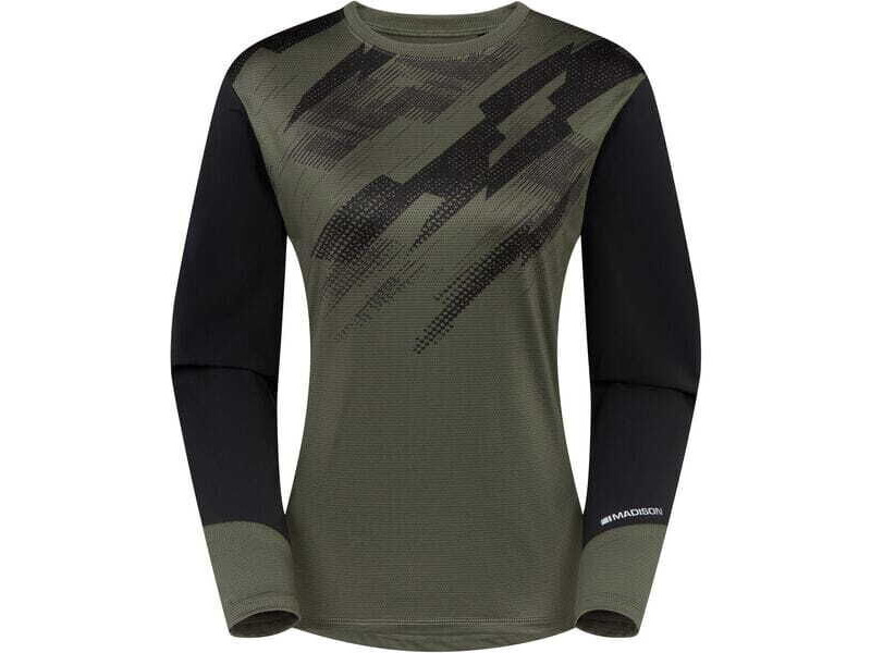 MADISON Clothing Flux Women's Long Sleeve Trail Jersey, midnight green / black click to zoom image