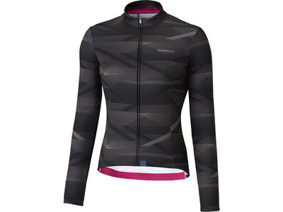 SHIMANO Women's Kaede Thermal Jersey, Black/Grey