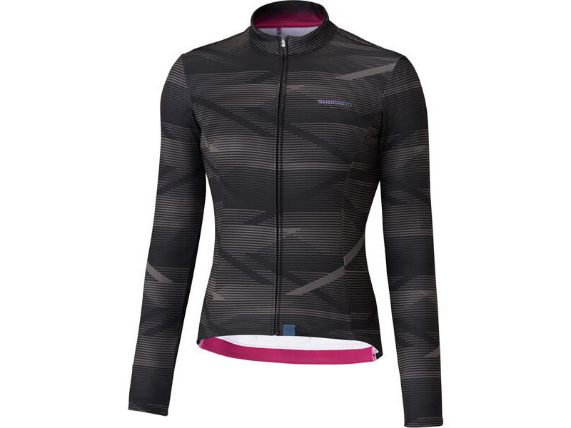 SHIMANO Women's Kaede Thermal Jersey, Black/Grey click to zoom image