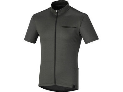 SHIMANO Men's Transit Pavement Jersey, Black Denim