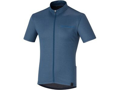 SHIMANO Men's Transit Pavement Jersey, Dark Denim