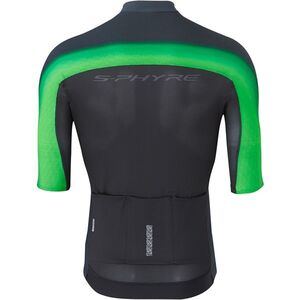 SHIMANO Men's, S-PHYRE FLASH Short Sleeve Jersey, Black/Green click to zoom image