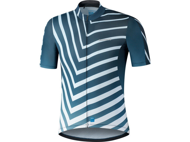 SHIMANO Men's Aerolite Jersey, Navy Zebra click to zoom image