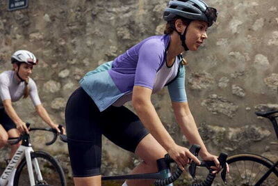 SHIMANO Women's, Sumire Jersey, Purple/Green click to zoom image