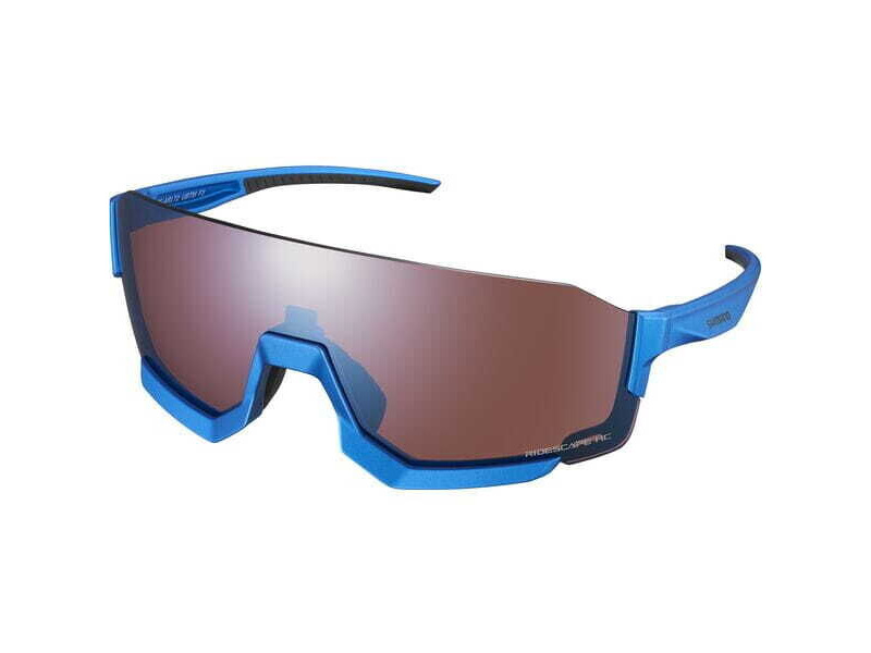 SHIMANO Aerolite Glasses, Metallic Blue, RideScape Road Lens click to zoom image