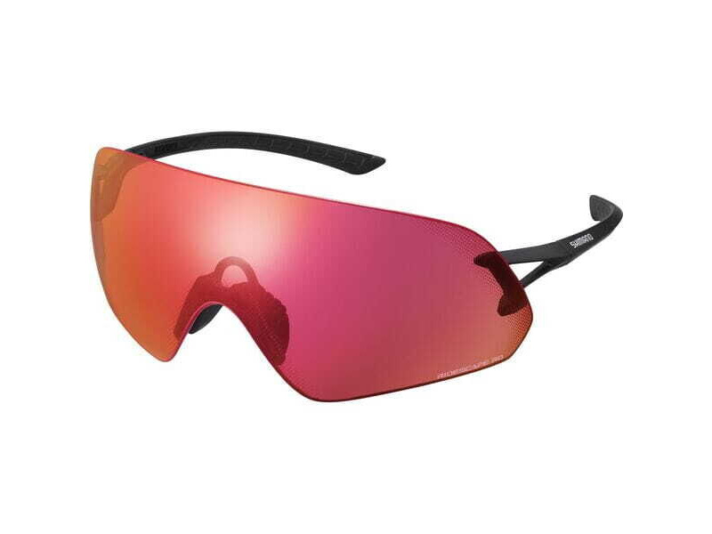 SHIMANO Aerolite Glasses, Metalic Black, RideScape Road Lens click to zoom image