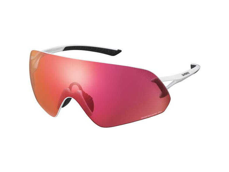 SHIMANO Aerolite Glasses, Metalic White, RideScape Road Lens click to zoom image