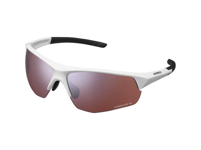 SHIMANO Twinspark Glasses, White, RideScape High Contrast Lens click to zoom image