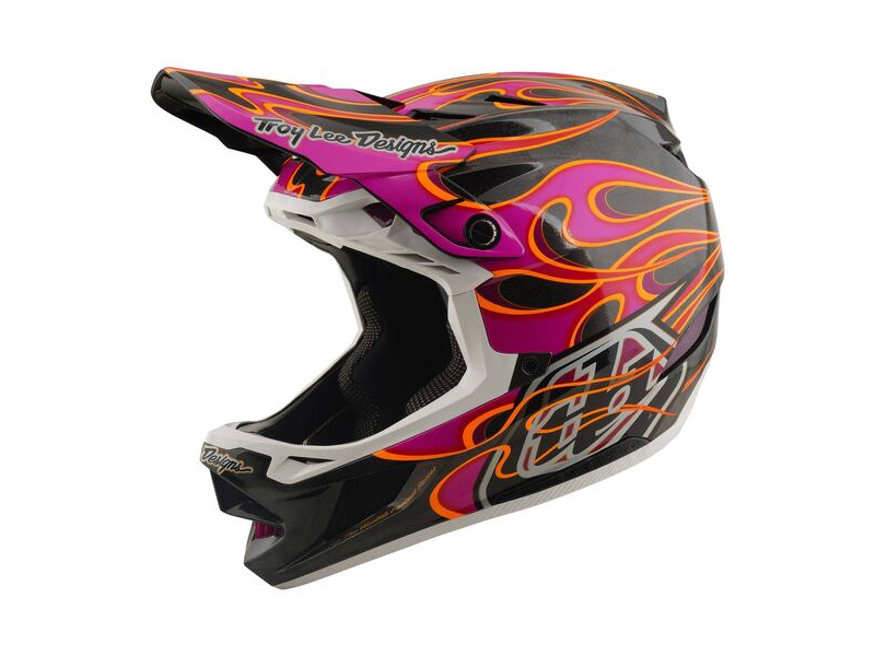 TROY LEE DESIGNS D4 Carbon MIPS Helmet Torched - Carbon/Magenta click to zoom image