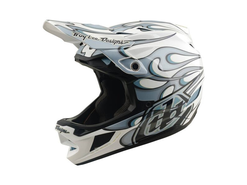 TROY LEE DESIGNS D4 Composite MIPS Helmet Torched - White/Silver click to zoom image