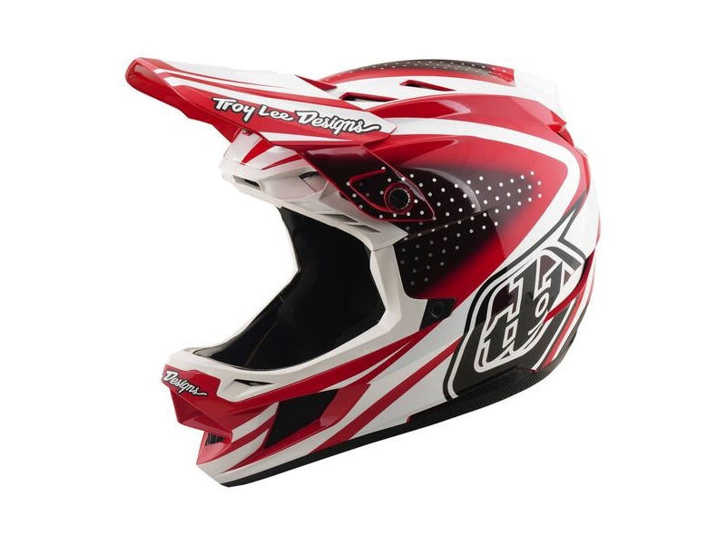 TROY LEE DESIGNS D4 Polyacrylate Helmet The Line - Fire/White click to zoom image