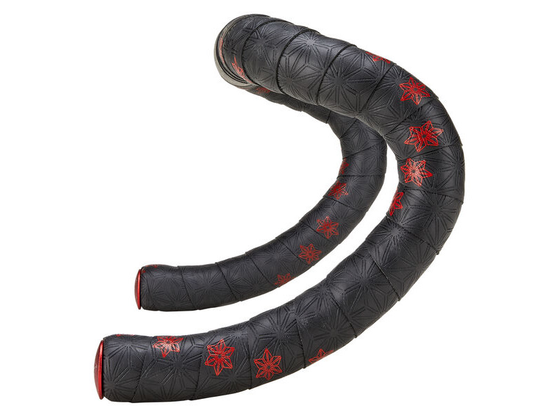 SUPACAZ Sticky Kush Galaxy Bar Tape Red Stars + Ano Red Plugs click to zoom image